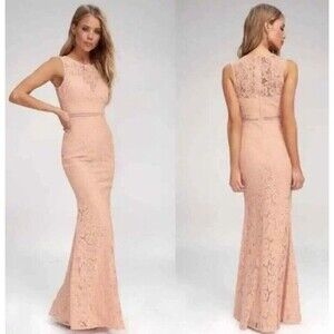 Lulus Music of the Heart Blush Pink Sweetheart Formal Maxi Dress Size XS NWT